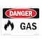 Signmission Safety Sign, OSHA Danger, 5" Height, 7" Width, Gas, Landscape OS-DS-D-57-L-1271 - alternate 1